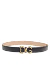 Dolce & Gabbana Dg Barocco 40mm Calf Leather Belt In Black