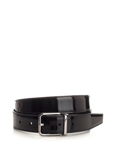 Dolce & Gabbana Belt In Patent Leather In Nero