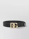 Dolce & Gabbana Black Belt With Logo Buckle In Black