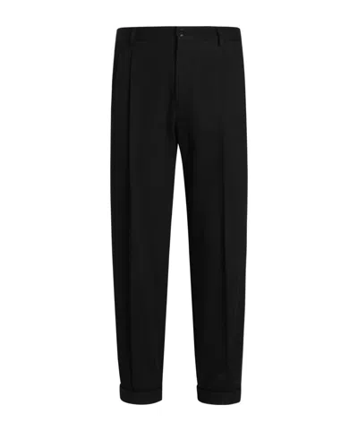 Dolce & Gabbana Belt-loop Casual Pants In Black