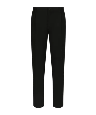 DOLCE & GABBANA DOLCE  GABBANA GABARDINE TUXEDO TAILORED PANTS