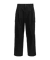 Dolce & Gabbana Single-pleated Cargo Pants With Embroidered Monogram In Black