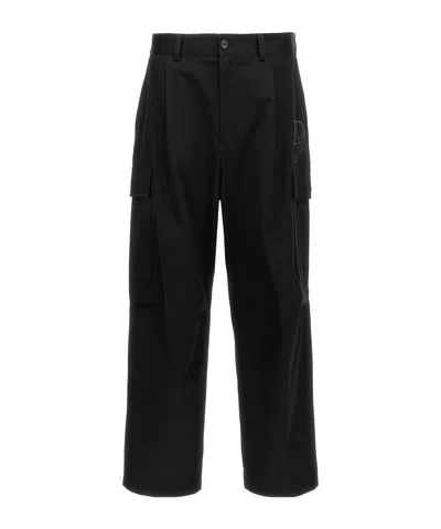 DOLCE & GABBANA DOLCE  GABBANA LOGO EMBROIDERED STRAIGHT LEG PANTS