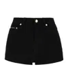 Dolce & Gabbana Logo Plaque High-waist Denim Shorts In Black