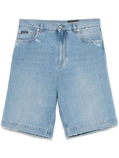 Dolce & Gabbana Belt-loop Denim Shorts In Blue