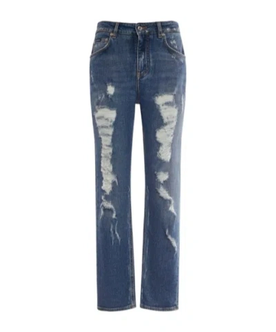 Dolce & Gabbana Belt-loop Jeans In Blue