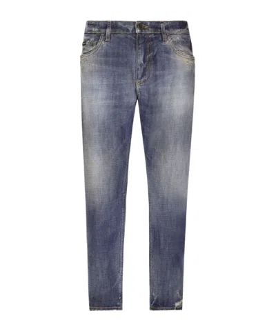 DOLCE & GABBANA DOLCE  GABBANA DISTRESSED STONEWASHED JEANS