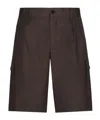 Dolce & Gabbana Straight-leg Cotton Cargo Shorts In Black