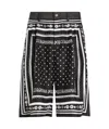 Dolce & Gabbana Printed Silk And Denim Shorts In Black