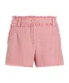 Dolce & Gabbana Cotton Shorts With Belt Loops And Frayed Hem In Pink