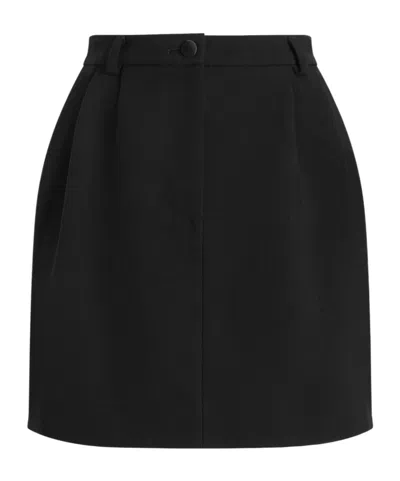 Dolce & Gabbana Pleated Mini Skirt In Black