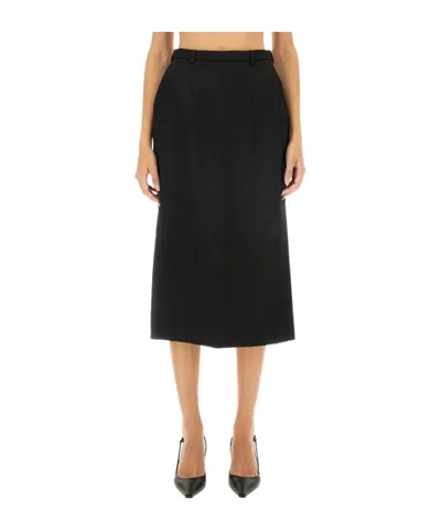 DOLCE & GABBANA DOLCE  GABBANA HIGH WAIST GABARDINE MIDI SKIRT