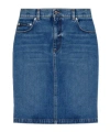 Dolce & Gabbana Logo-plaque Denim Mini Skirt In Blue