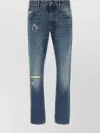 Dolce & Gabbana Belt Loops Distressed Denim Trousers In Blue