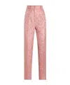 Dolce & Gabbana Tailored Quilted Floral Jacquard Pants In Pink