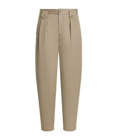 Dolce & Gabbana Belt Loops Slacks In Sand
