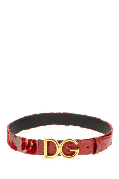 Dolce & Gabbana Belt In Red Gold