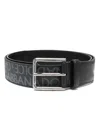 Dolce & Gabbana Men Belt With Buckle Embroidered With Logo In Black
