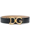 Dolce & Gabbana Baroque Dg Logo Belt In Black