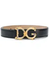 Dolce & Gabbana Belt With Dg Buckle In Black