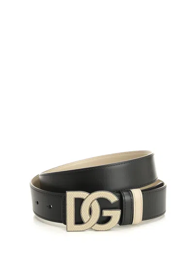 Dolce & Gabbana Belt With Dg Logo Buckle Belts Black