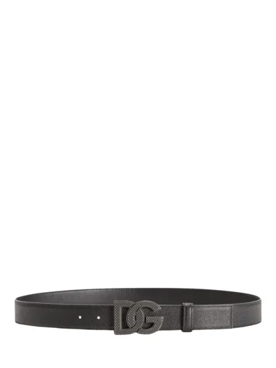 Dolce & Gabbana Belt With Logo In Black