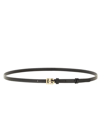 Dolce & Gabbana Dg Logo Belt In Black