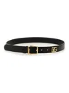 Dolce & Gabbana Smooth Leather Dg Belt With 8 In Black