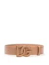 Dolce & Gabbana Belt With Logo Dg Calf Leather  In Rosa