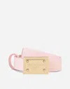 Dolce & Gabbana Belt With Logo Tag In Pink