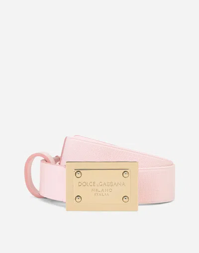 Dolce & Gabbana Belt With Logo Tag In Pink