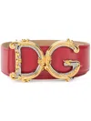 Dolce & Gabbana Belt With Red Dg In Red