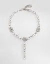 Dolce & Gabbana Belt With Rhinestone Embellishment And Dg Logo In Silver