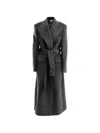 Dolce & Gabbana Belted Brushed Coat In Grey