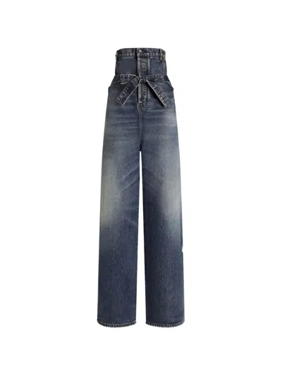 Dolce & Gabbana Belted Button-fastening Jeans In Blue