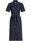 Dolce & Gabbana Abito Chemisier In Denim Di Seta In Blue