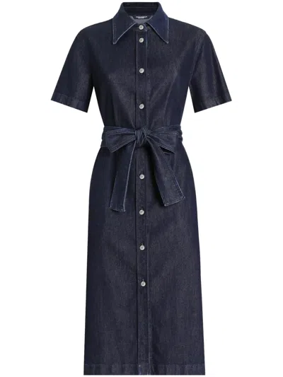 DOLCE & GABBANA BELTED DENIM DRESS