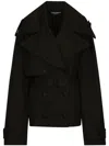 Dolce & Gabbana Belted Double-breasted Jacket In Black