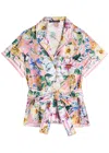Dolce & Gabbana Twill Pajama Shirt With Floral Print In Multi
