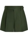 Dolce & Gabbana Linen Fabric Shorts With Double Darts In Green