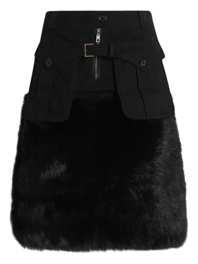 DOLCE & GABBANA BELTED PANELLED SKIRT