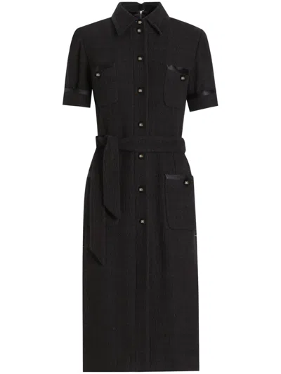Dolce & Gabbana Belted Shirtdress In Black