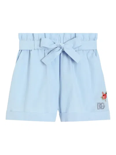 Dolce & Gabbana Kids' Belted Shorts In Blue