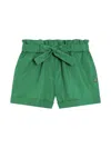Dolce & Gabbana Girl's Logo-plaque Belted Shorts In Green