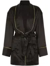 Dolce & Gabbana Dolce&gabbana Silk Belted Robe In Black