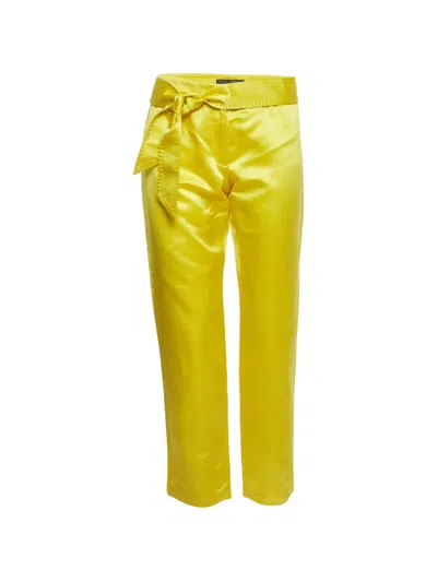 Pre-owned Dolce & Gabbana Belted Trousers In Yellow