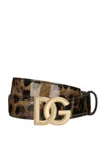 Dolce & Gabbana Dolce  Gabbana X Kim Leopard-printed Buckle Belt In Brown