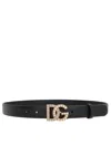 Dolce & Gabbana Black Logo Buckle Belt