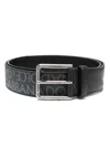 Dolce & Gabbana Men Belt With Buckle Embroidered With Logo In Black