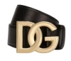 Dolce & Gabbana Patent Leather Belt With Dg Logo In Black